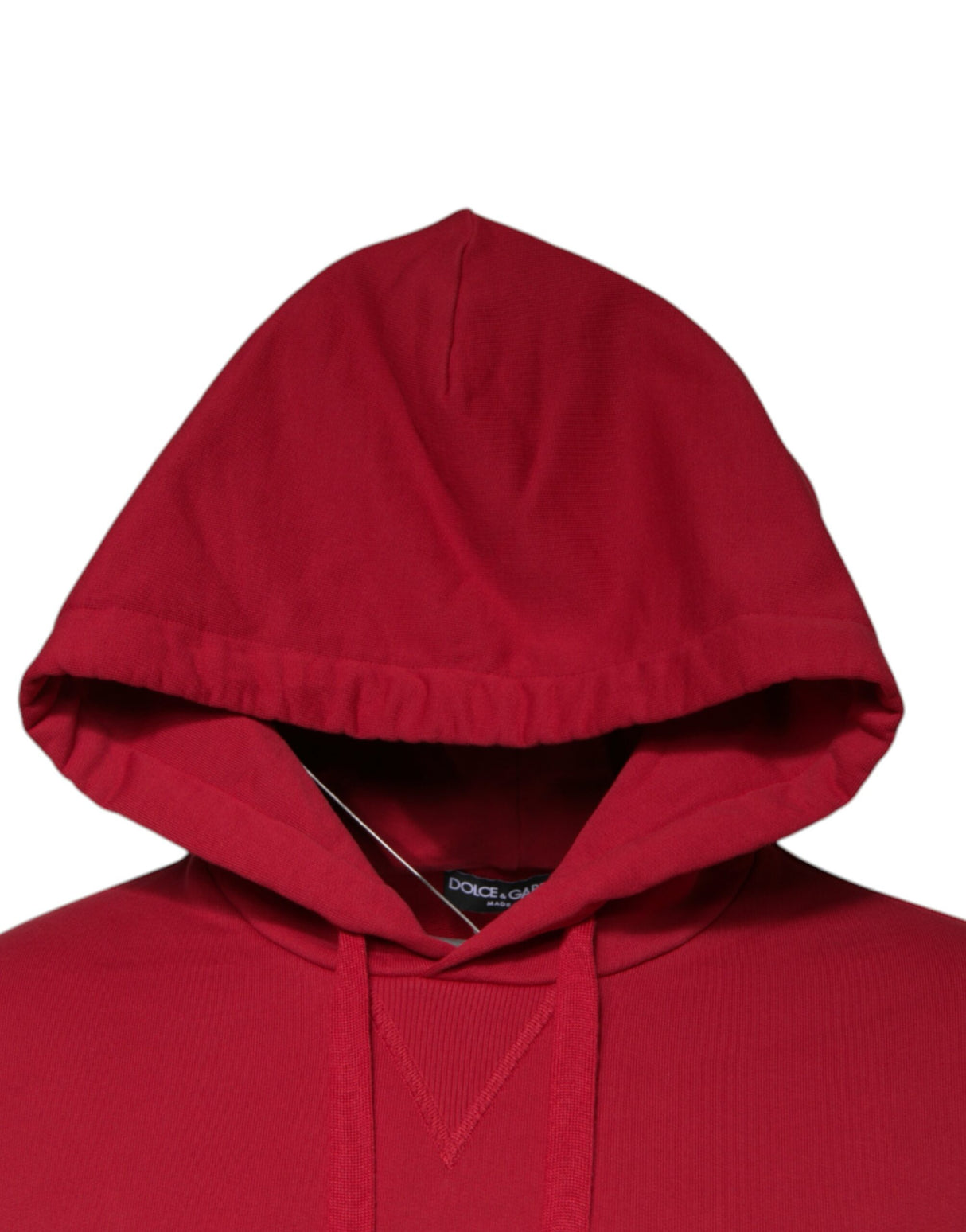 Dolce & Gabbana Red Cotton Logo Hooded Sweatshirt Sweater