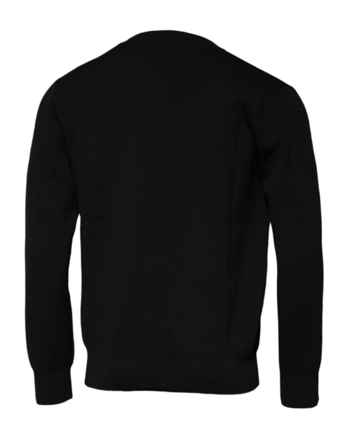 Dolce & Gabbana Black Nylon Logo Crew Neck Pullover Sweater