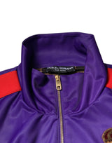 Dolce & Gabbana Purple Year Of The Pig Full Zip Bomber Sweater