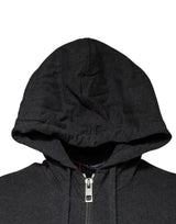 Dolce & Gabbana Gray Logo Full Zip Hooded Sweatshirt Sweater