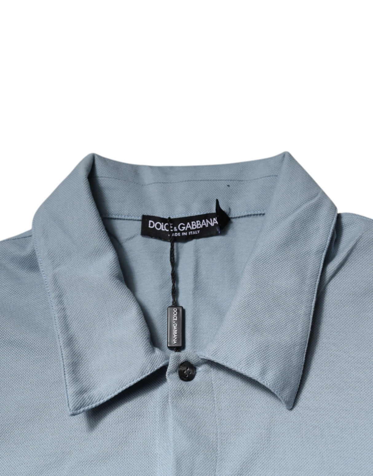 Dolce & Gabbana Blue Cotton Button Down Casual Men Polo Shirt