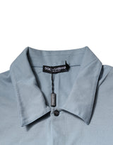 Dolce & Gabbana Blue Cotton Button Down Casual Men Polo Shirt