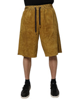 Dolce & Gabbana Brown Lambskin Suede Men Bermuda Shorts