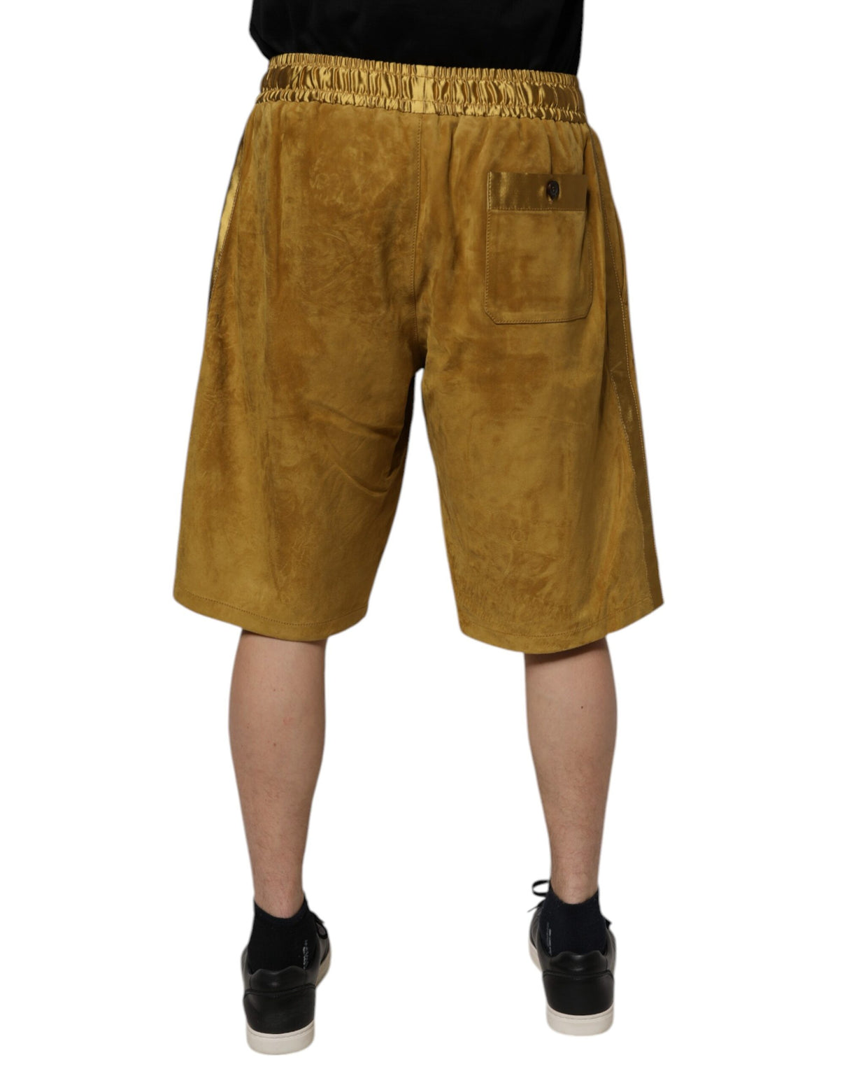 Dolce & Gabbana Brown Lambskin Suede Men Bermuda Shorts