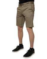 Dolce & Gabbana Dark Khaki Cotton Stretch Casual Chino Shorts