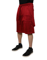 Dolce & Gabbana Maroon Viscose Nylon Mid Waist Bermuda Shorts