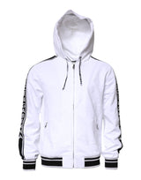 Dolce & Gabbana White Full Zip Hooded Sweatshirt Sweater