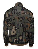 Dolce & Gabbana Army Green Polyester Logo Full Zip Sweater