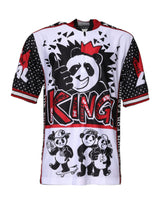 Dolce & Gabbana Multicolor King Panda Print Zipper Collar T-shirt