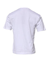 Dolce & Gabbana White Logo Tape Cotton Crew Neck T-shirt