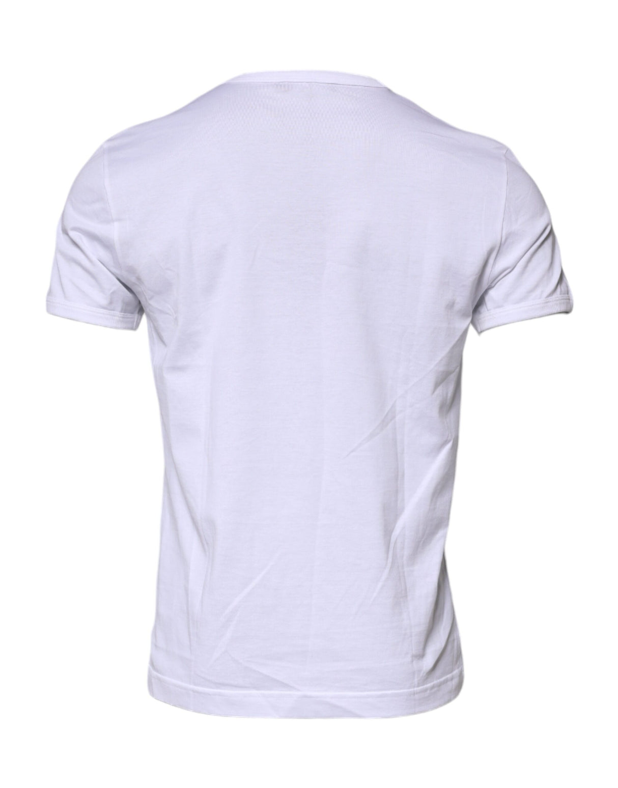 Dolce & Gabbana White Graphic Print Cotton Crew Neck T-shirt