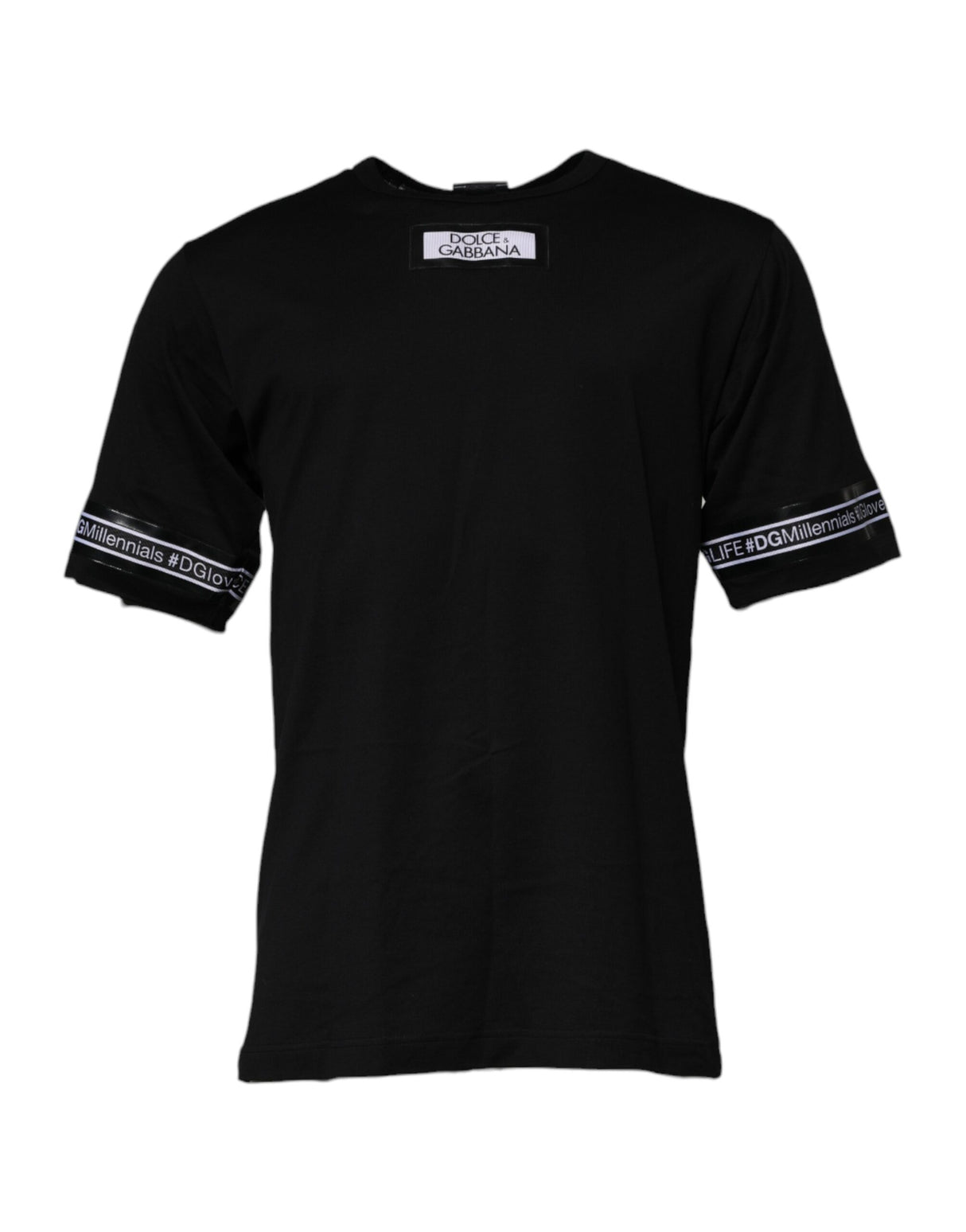 Dolce & Gabbana Black #DGMILLENNIALS Cotton Crew Neck T-shirt