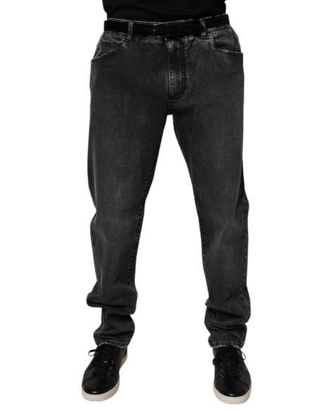 Dolce & Gabbana Black Cotton Stretch Skinny Men Denim Jeans