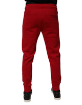 Dolce & Gabbana Red Cotton Jogger Jogging Pants