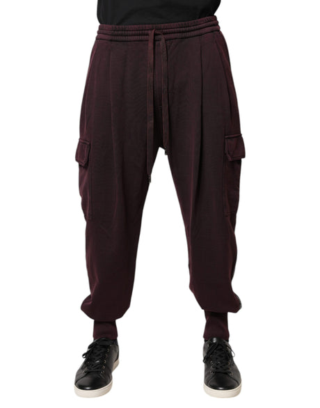 Dolce & Gabbana Dark Violet Cotton Cargo Jogger Pants