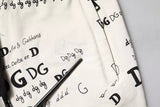 Dolce & Gabbana White Printed Cotton Jogger Sweatpants Pants