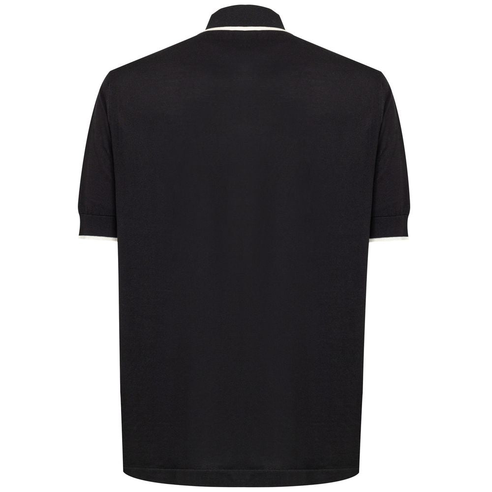 Dolce & Gabbana Black Silk Polo Shirt