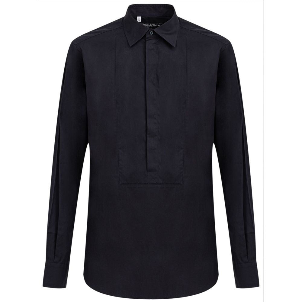 Dolce & Gabbana Navy Blue Cotton Shirt