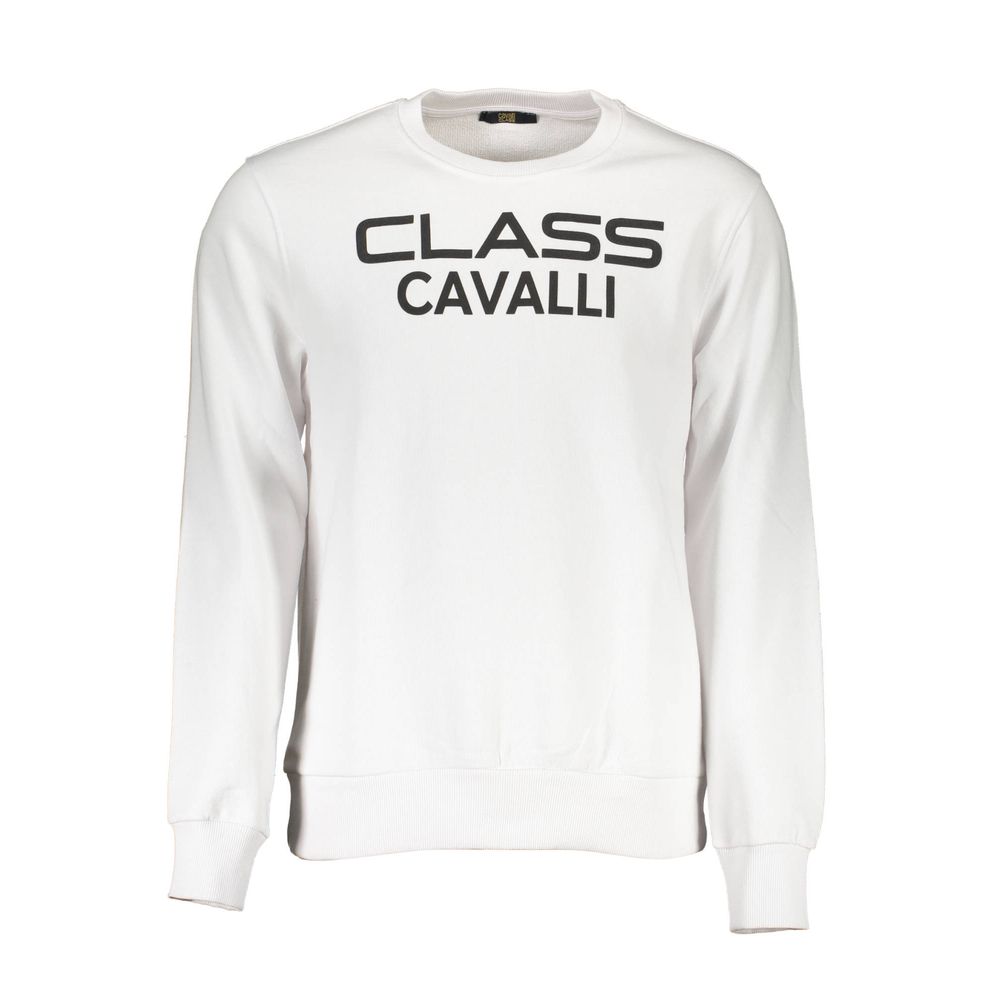 Cavalli Class White Cotton Men Sweater