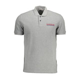 Napapijri Gray Cotton Men Polo Shirt