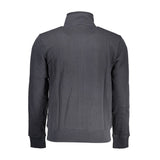 Napapijri Black Cotton Men Sweater with Zip and Pockets