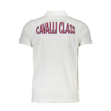 Cavalli Class White Cotton Men Polo Shirt