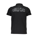 Cavalli Class Black Cotton Men Polo Shirt