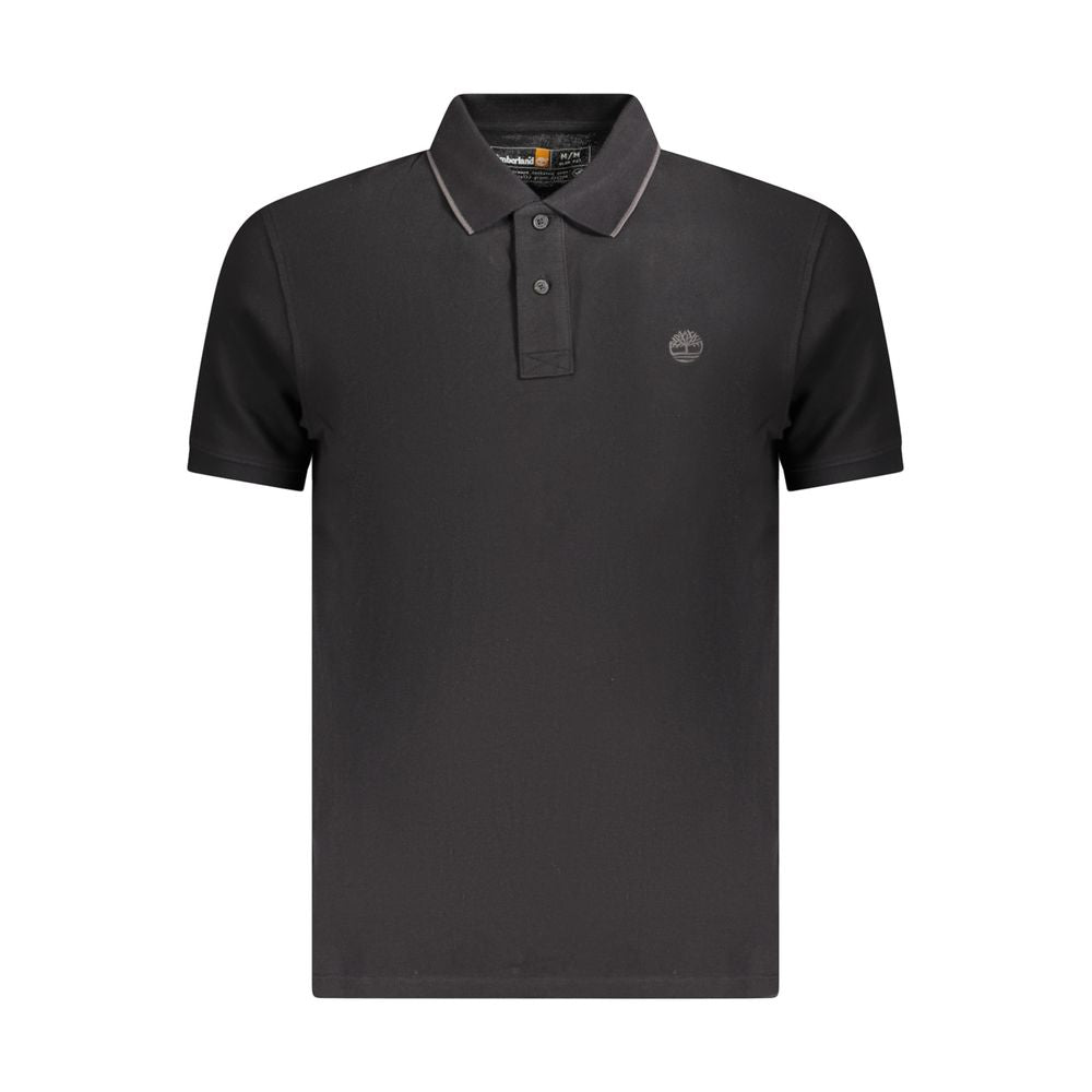 Timberland Black Cotton Polo Shirt