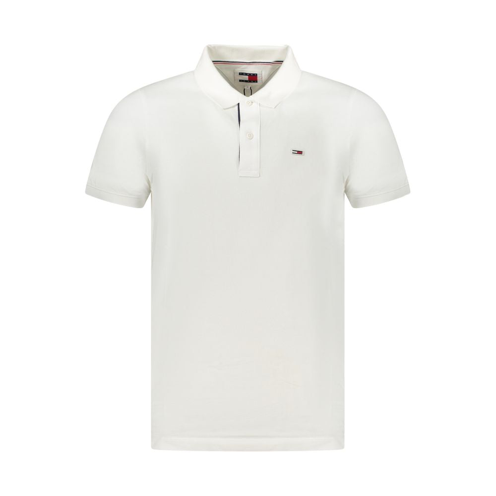 Tommy Hilfiger White Cotton Men Polo Shirt