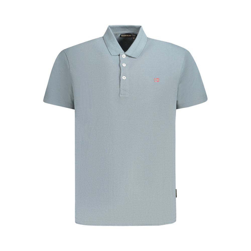 Napapijri Gray Cotton Men Polo Shirt