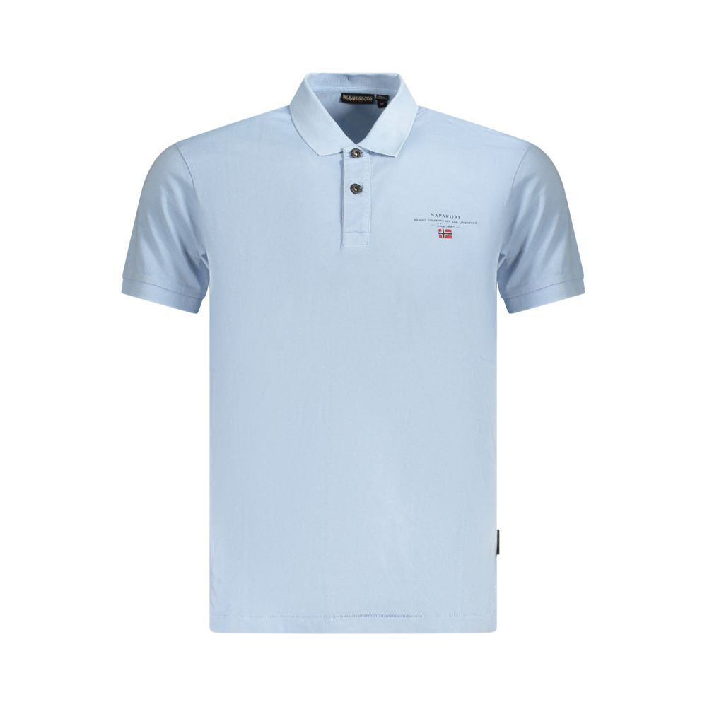 Napapijri Light Blue Cotton Men Polo Shirt