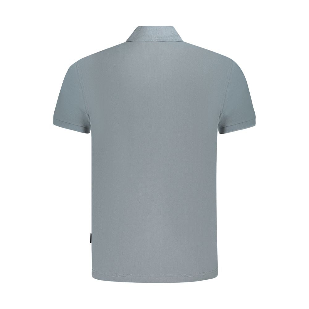 Napapijri Gray Cotton Men Polo Shirt