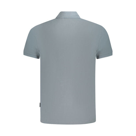 Napapijri Gray Cotton Men Polo Shirt