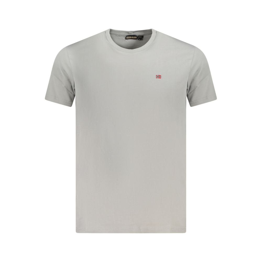 Napapijri Gray Cotton Men T-Shirt