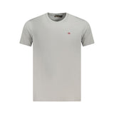 Napapijri Gray Cotton Men T-Shirt