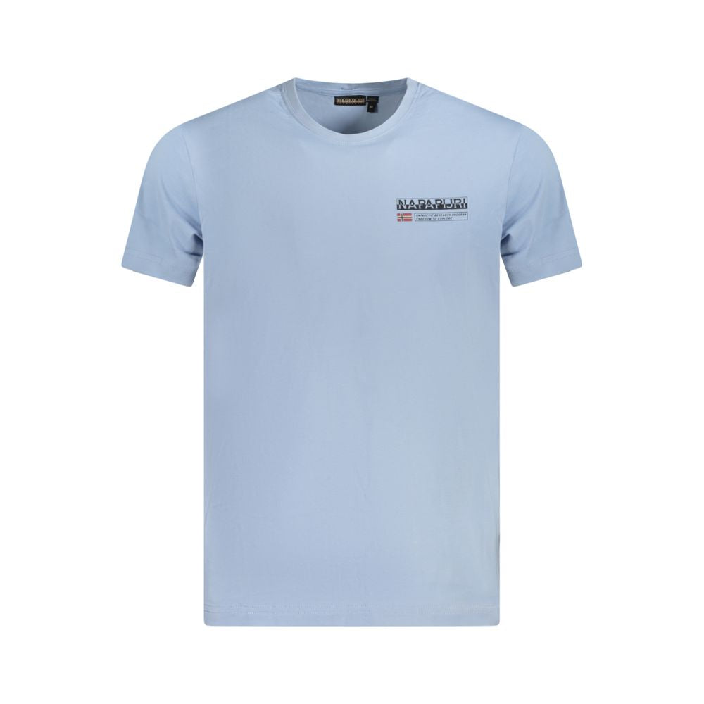 Napapijri Light Blue Organic Cotton Men T-Shirt