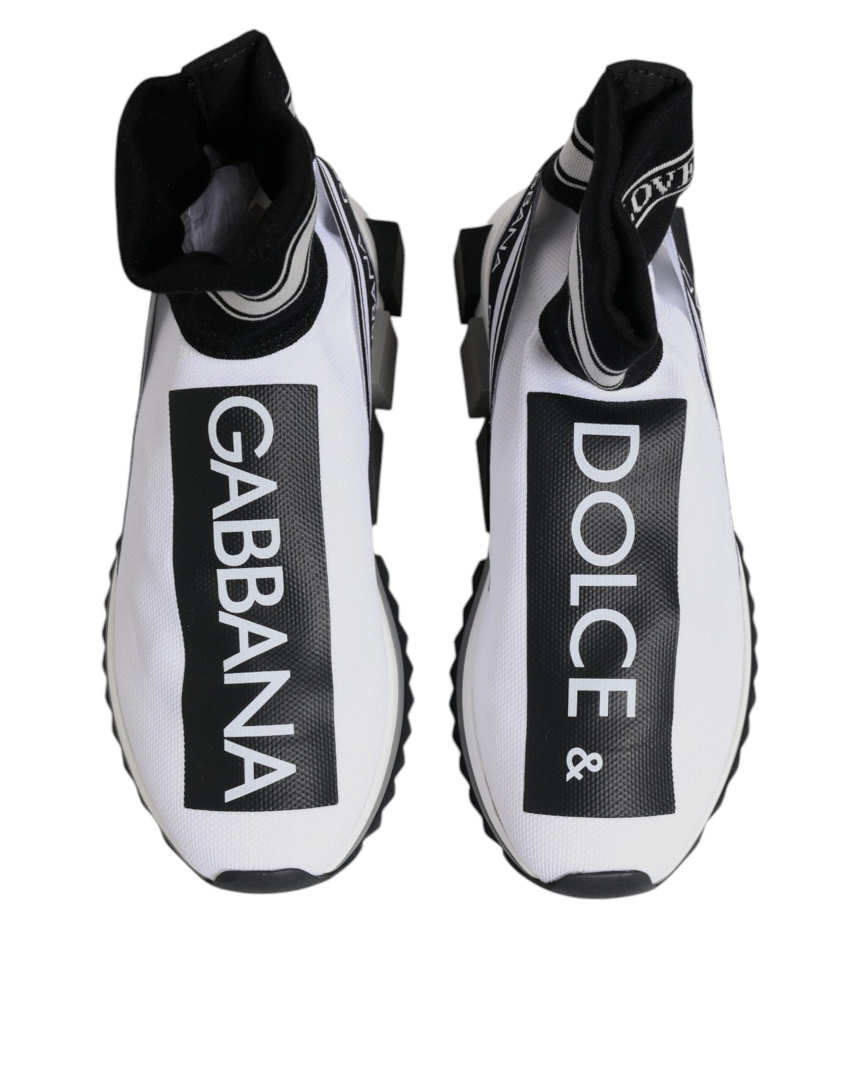Dolce & Gabbana White Black Sorrento Socks Sneakers Shoes