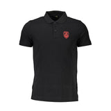 Cavalli Class Black Cotton Men Polo Shirt