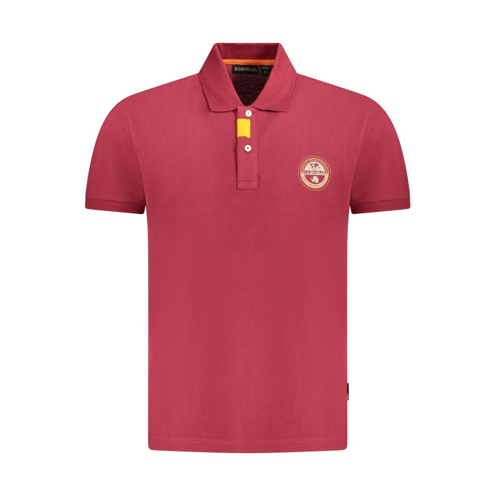 Napapijri Red Cotton Men Polo Shirt