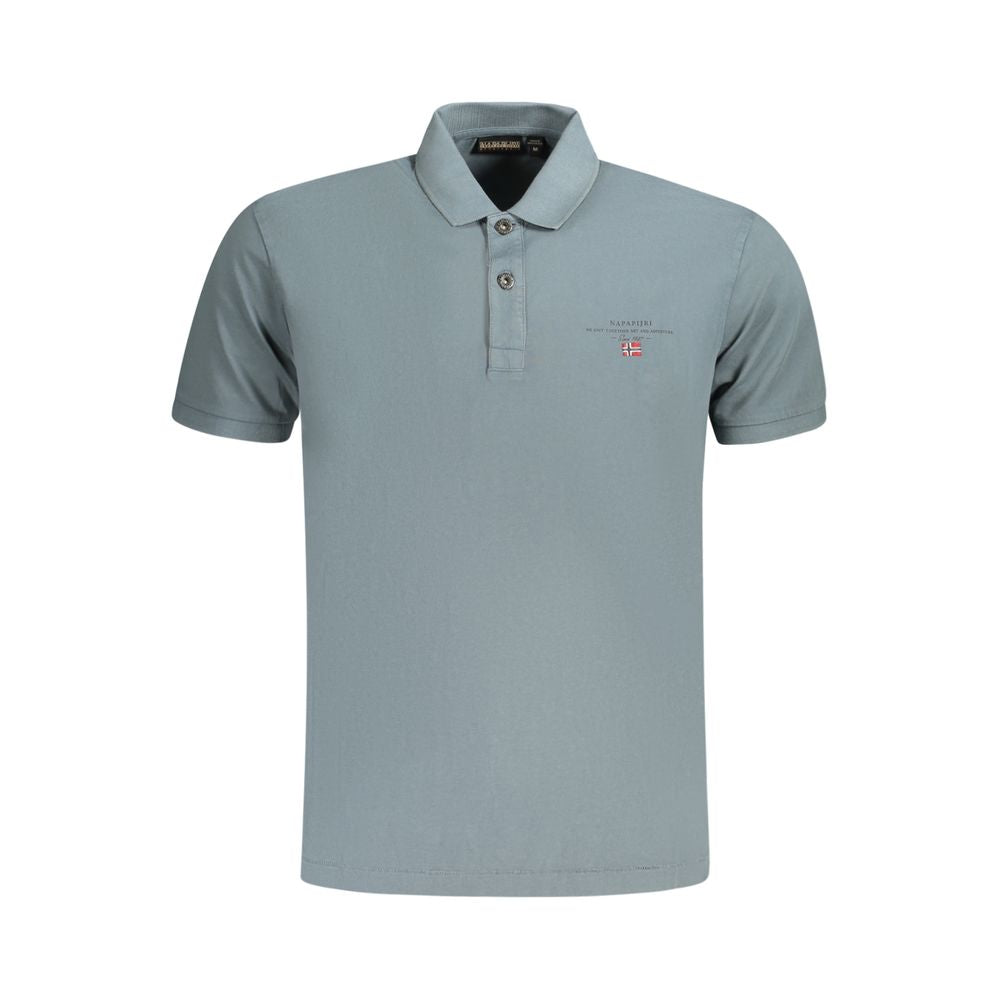 Napapijri Gray Cotton Men Polo Shirt