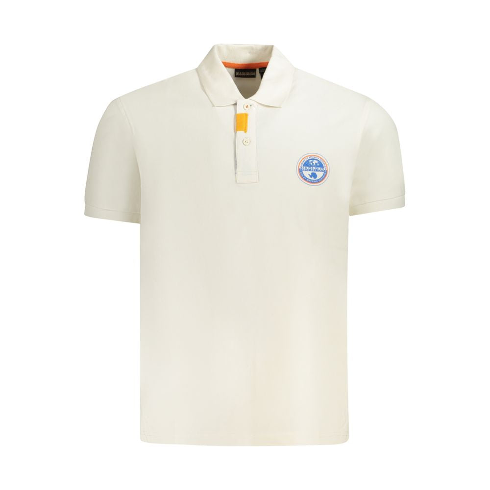 Napapijri White Cotton Men Polo Shirt