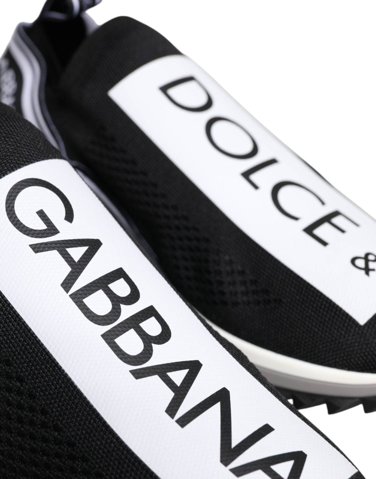 Dolce & Gabbana Black White Slip On Sorrento Sneakers Shoes