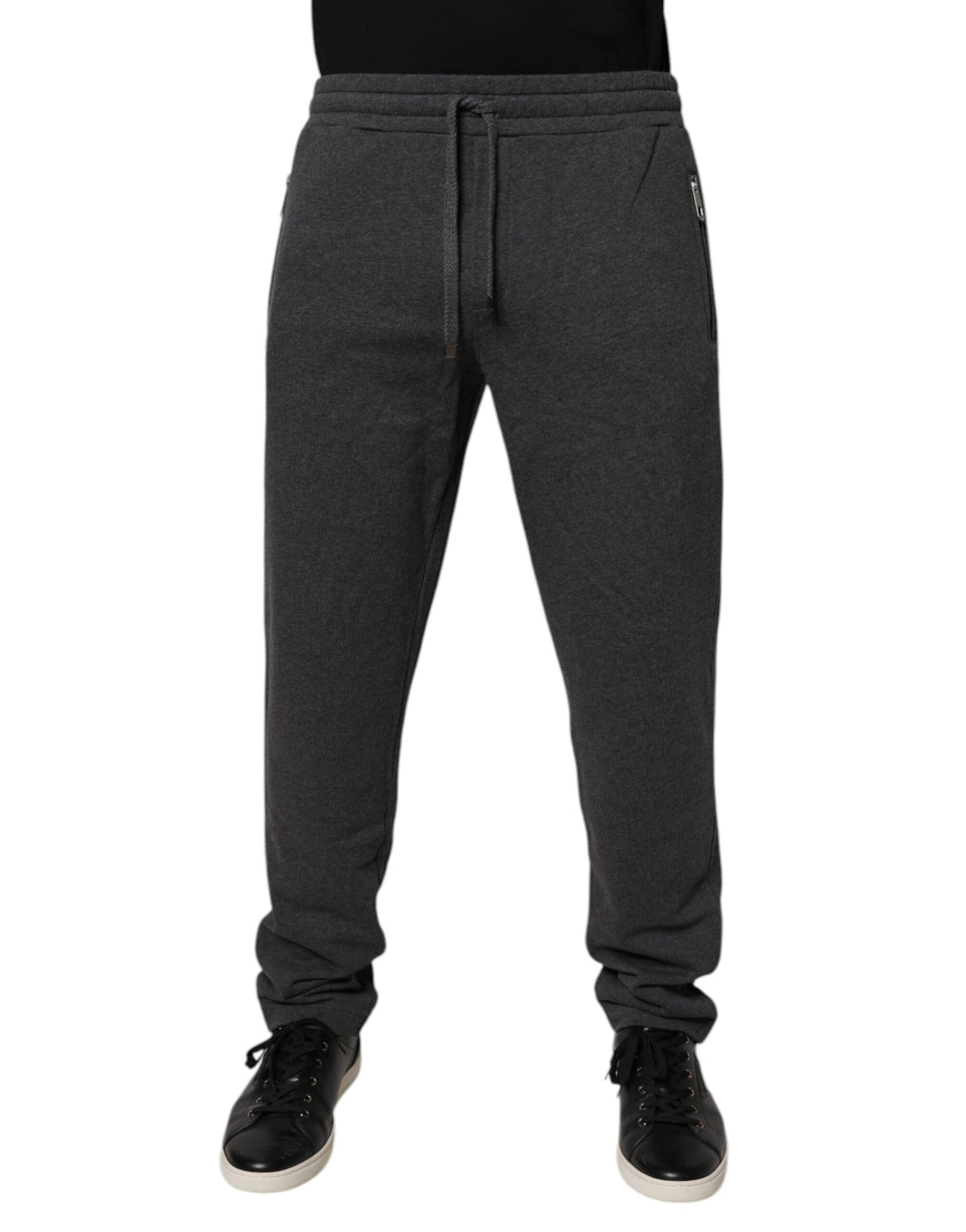 Dolce & Gabbana Dark Gray Cotton Men Jogger Sweatpants Pants