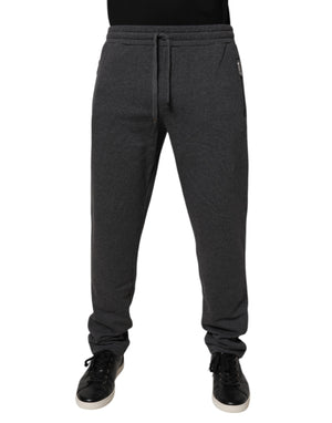 Dolce & Gabbana Dark Gray Cotton Men Jogger Sweatpants Pants