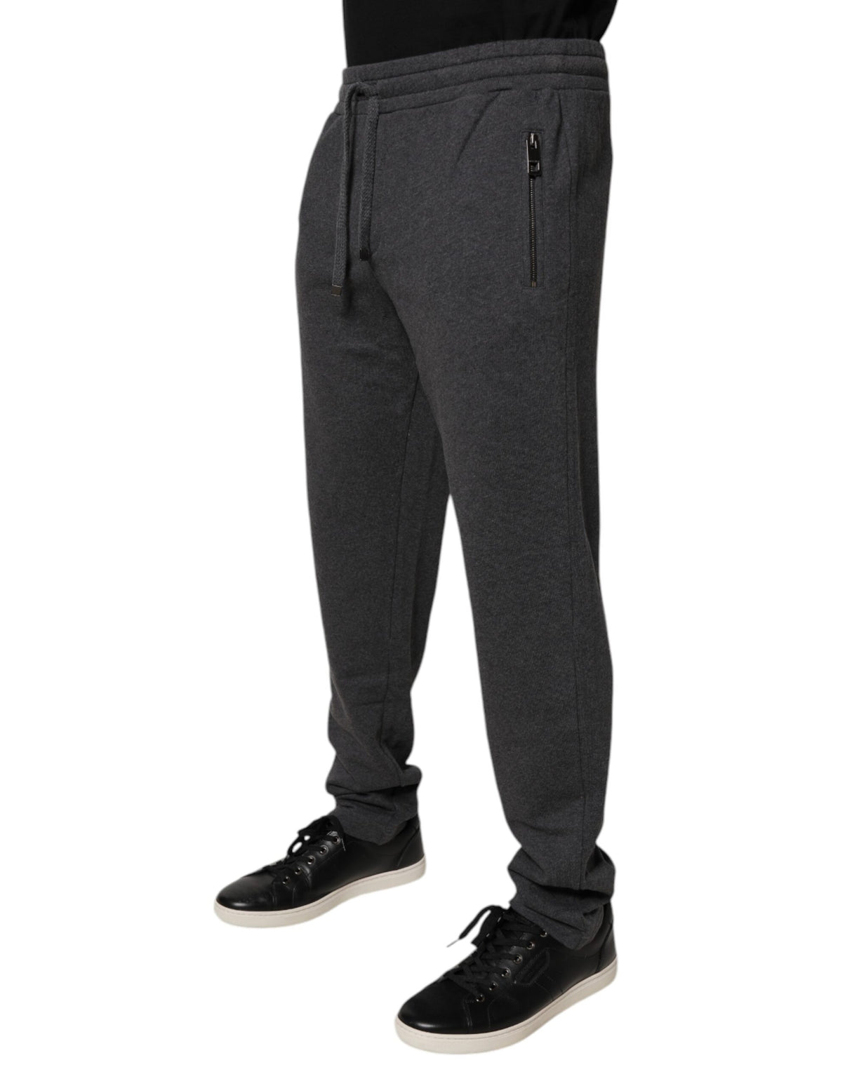 Dolce & Gabbana Dark Gray Cotton Men Jogger Sweatpants Pants