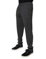 Dolce & Gabbana Dark Gray Cotton Men Jogger Sweatpants Pants