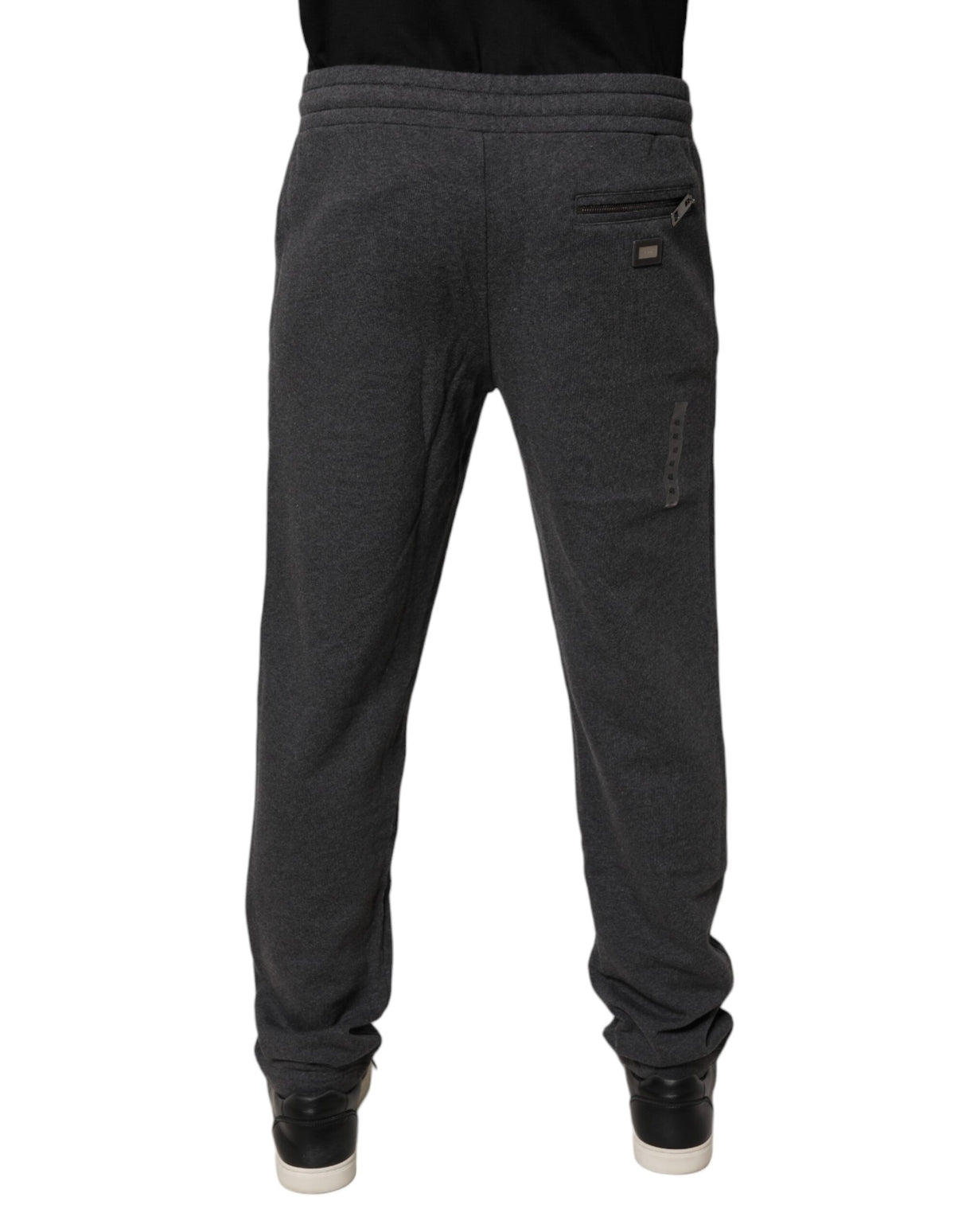 Dolce & Gabbana Dark Gray Cotton Men Jogger Sweatpants Pants