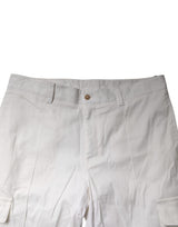 Dolce & Gabbana White Cotton Jogger Cargo Skinny Pants
