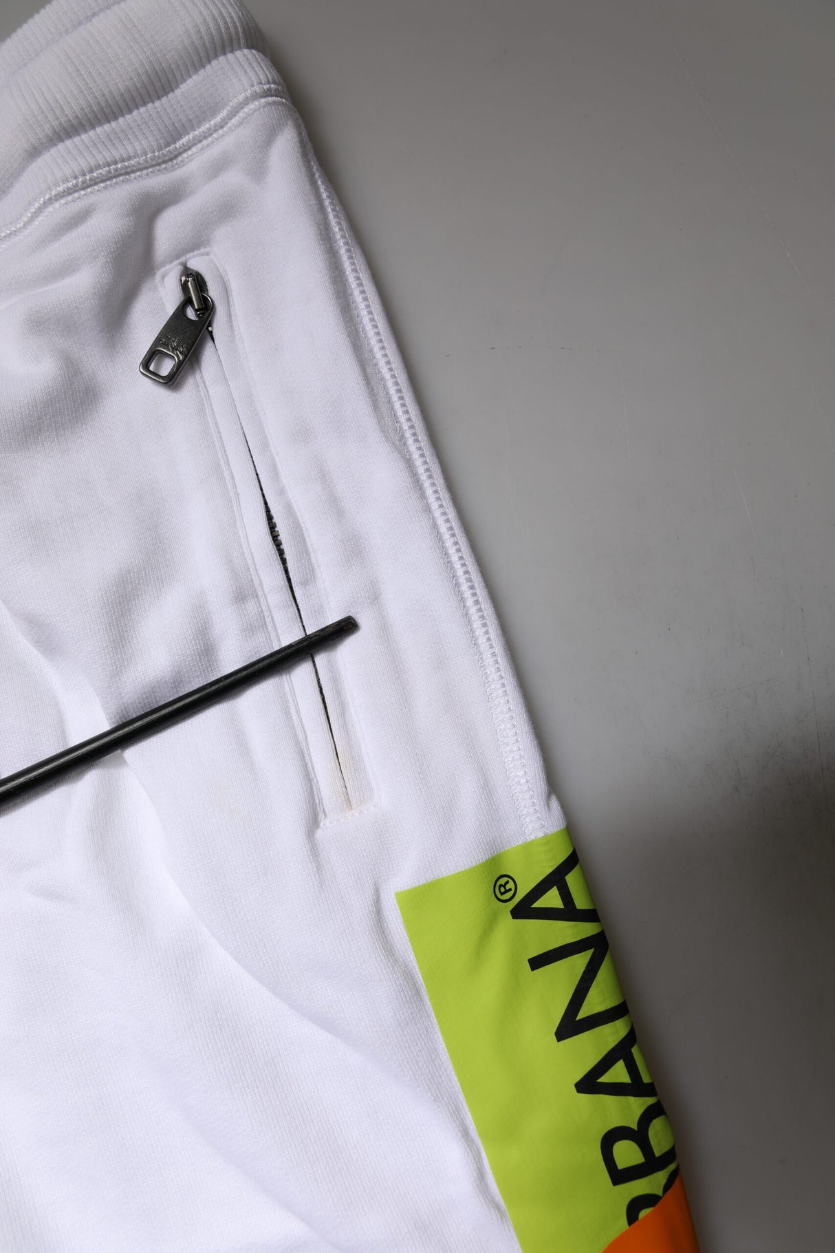 Dolce & Gabbana White Logo Tape Jogger Cotton Sweatpants Pants