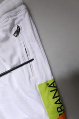 Dolce & Gabbana White Logo Tape Jogger Cotton Sweatpants Pants